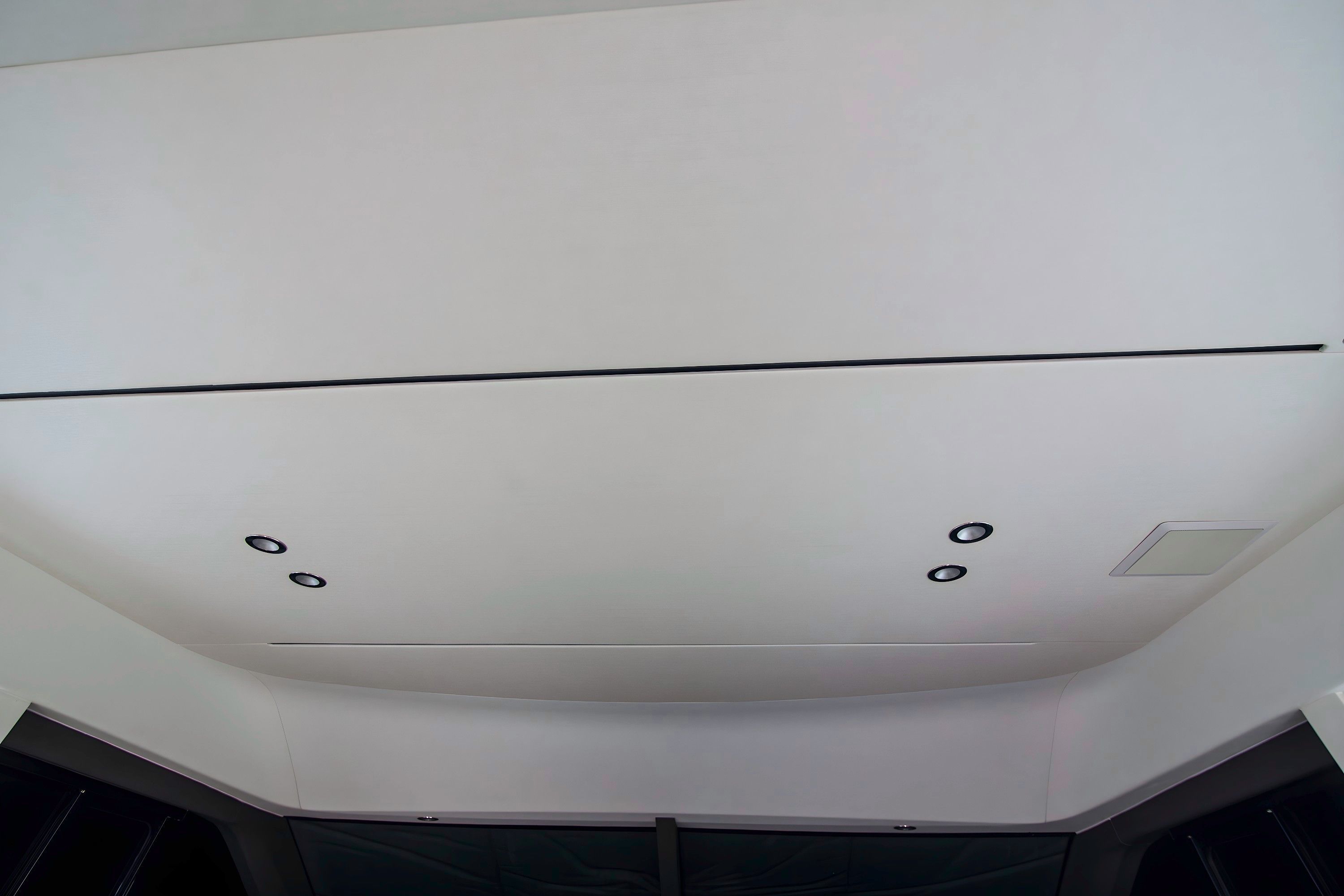 Princess P49 ceiling after the interior refit in Phuket